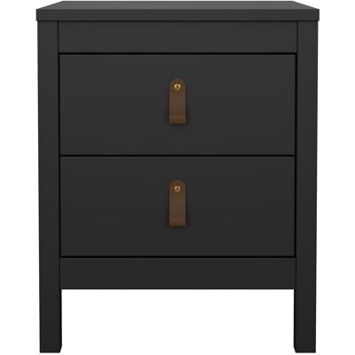 FURNITURE TO GO Comodino 2 Cassetti Nero Opaco L43,8 Cm - Barcelone FURNITURE TO GO Comodino 2 Cassetti Nero Opaco L43,8 Cm - Barcelone