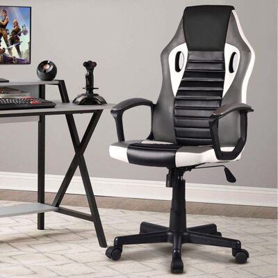 BAKAJI Sedia Poltrona Gaming Scrivana Ufficio Casa Regolabile Girevole Direzionale Grey BAKAJI Sedia Poltrona Gaming Scrivana Ufficio Casa Regolabile Girevole Direzionale Grey