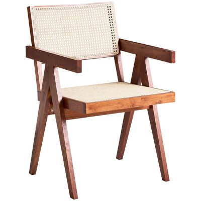 BELIANI Sedia Da Pranzo Di Design In Legno E Vimini Naturale Marrone Westbrook BELIANI Sedia Da Pranzo Di Design In Legno E Vimini Naturale Marrone Westbrook