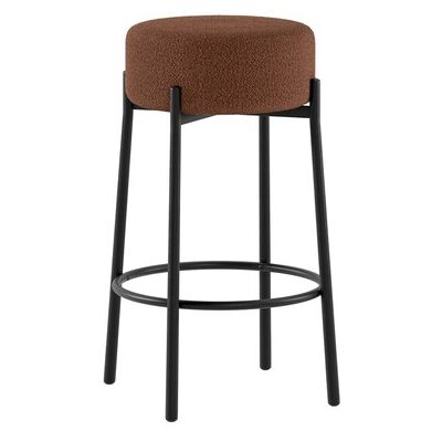 STONES Sgabello Moderno Syd Con Seduta In Tessuto Ruggine E Struttura In Metallo Verniciato Nero - Design Contemporaneo 41x41x67cm STONES Sgabello Moderno Syd Con Seduta In Tessuto Ruggine E Struttura In Metallo Verniciato Nero - Design Contemporaneo 41x41x67cm