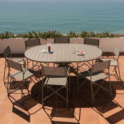 SKLUM Set Da Tavolo 145-200x145 Cm Allungabile In Alluminio Barces E 8 Sedie Da Regista Pieghevoli Da Giardino In Acciaio Melida SKLUM Set Da Tavolo 145-200x145 Cm Allungabile In Alluminio Barces E 8 Sedie Da Regista Pieghevoli Da Giardino In Acciaio Melida