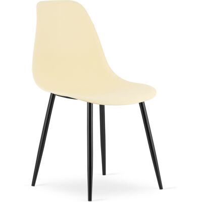 AKORD Sedia Wat Color Crema / Gambe Nere X 1 AKORD Sedia Wat Color Crema / Gambe Nere X 1