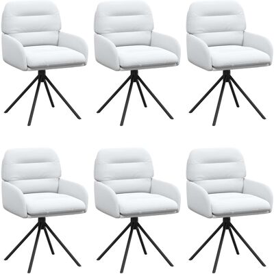 VIDAXL Sedie Da Pranzo Girevoli 6 Pz Similpelle Bianco VIDAXL Sedie Da Pranzo Girevoli 6 Pz Similpelle Bianco