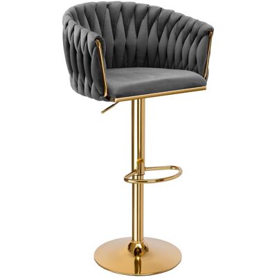 OEM Sgabello Da Bar Cofton In Velluto Color Oro Grafite OEM Sgabello Da Bar Cofton In Velluto Color Oro Grafite