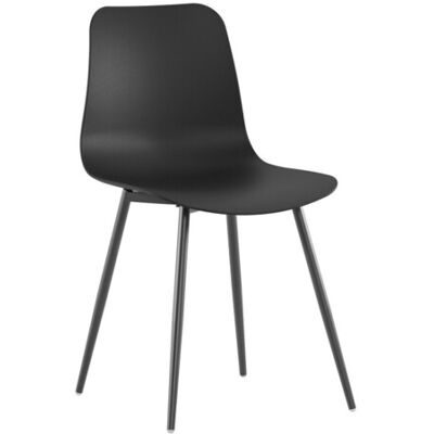 STONES Sedia Da Interni Cover In Polipropilene Con Struttura In Metallo Verniciato Color Nero - Design Moderno, Ergonomica, 50x58x85 Cm STONES Sedia Da Interni Cover In Polipropilene Con Struttura In Metallo Verniciato Color Nero - Design Moderno, Ergonomica, 50x58x85 Cm