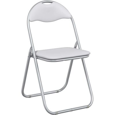 VIDAXL Sedia Pieghevole 8 Pz Pelle Sintetica Bianco E Grigio VIDAXL Sedia Pieghevole 8 Pz Pelle Sintetica Bianco E Grigio
