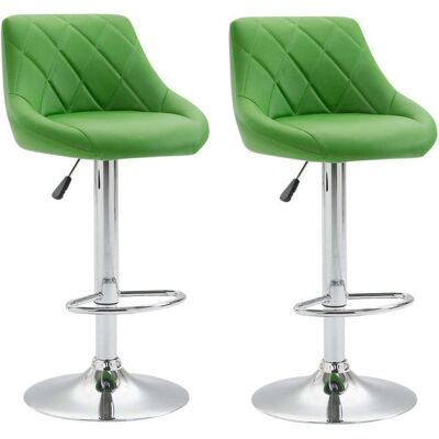 DÉCOSHOP26 2x Sgabelli Da Bar Girevoli Sintetici Verdi Con Poggiapiedi Tdb10081 DÉCOSHOP26 2x Sgabelli Da Bar Girevoli Sintetici Verdi Con Poggiapiedi Tdb10081
