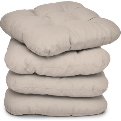BEAUTISSU Lisa Set Di 4 Cuscini Da Sedia - 40x40x8 Cm - Cuscino Di Seduta Per Sedie Di Casa E Giardino, Imbottitura Comoda E Spessa Taupe - BEAUTISSU Lisa Set Di 4 Cuscini Da Sedia - 40x40x8 Cm - Cuscino Di Seduta Per Sedie Di Casa E Giardino, Imbottitura Comoda E Spessa Taupe -