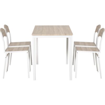 Set da pranzo HOMCOM 5 pezzi - MDF e metallo grigio e bianco Set da pranzo HOMCOM 5 pezzi - MDF e metallo grigio e bianco