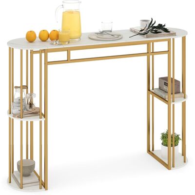 COSTWAY Tavolo Bar Tavolino Alto Mobile Consolle Cucina Bancone Casa Penisola Isola Bistrot Stretto Mensola Rettangolare Legno Metallo Salvaspazio Ripiani Ape COSTWAY Tavolo Bar Tavolino Alto Mobile Consolle Cucina Bancone Casa Penisola Isola Bistrot Stretto Mensola Rettangolare Legno Metallo Salvaspazio Ripiani Ape