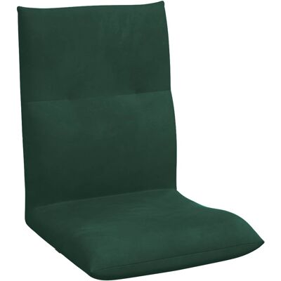 VIDAXL Sedia A Pavimento Regolabile Verde Scuro Velluto VIDAXL Sedia A Pavimento Regolabile Verde Scuro Velluto
