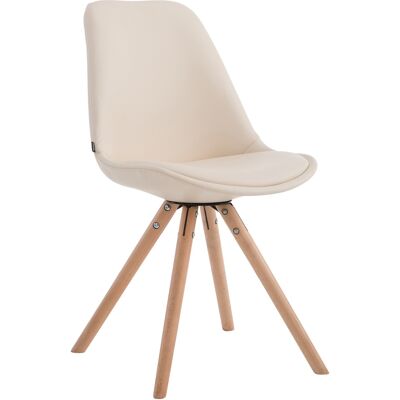 CLP - Sedia Visitatore Laval In Similpelle Gambe Tonde Natura Crema CLP - Sedia Visitatore Laval In Similpelle Gambe Tonde Natura Crema