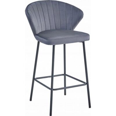 AKORD Sgabello Gatta - Velluto Grigio Scuro / Gambe Nere X 4 AKORD Sgabello Gatta - Velluto Grigio Scuro / Gambe Nere X 4