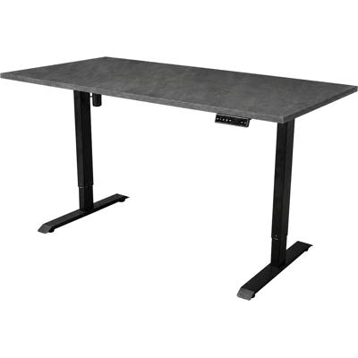 VIVOL Scrivania Regolabile Elettricamente - 180x80 Cm - Motore Singolo - Nero / Marmo Scuro VIVOL Scrivania Regolabile Elettricamente - 180x80 Cm - Motore Singolo - Nero / Marmo Scuro