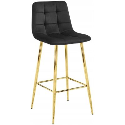 AKORD Sgabello Arceto - Velluto Nero / Gambe Dorate X 4 AKORD Sgabello Arceto - Velluto Nero / Gambe Dorate X 4