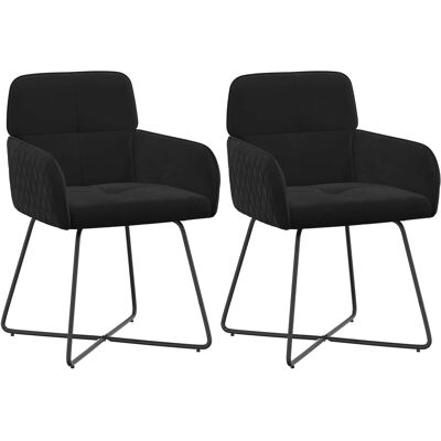 VIDAXL Sedie Da Pranzo 2 Pz Velluto Nero 59 X 56,5 X 86 Cm VIDAXL Sedie Da Pranzo 2 Pz Velluto Nero 59 X 56,5 X 86 Cm