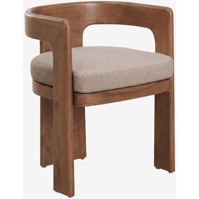 SKLUM Set Di 4 Sedie Da Pranzo Con Braccioli In Legno Di Acacia E Rivestite In Tessuto Bouclé Kandroa SKLUM Set Di 4 Sedie Da Pranzo Con Braccioli In Legno Di Acacia E Rivestite In Tessuto Bouclé Kandroa