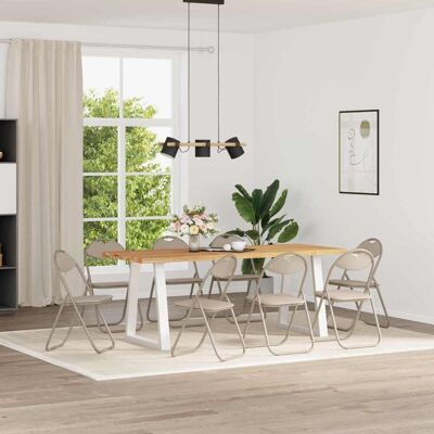 VIDAXL Sedia Pieghevole 8 Pz Pelle Sintetica Sabbia 48 X 43,5 X 81 Cm VIDAXL Sedia Pieghevole 8 Pz Pelle Sintetica Sabbia 48 X 43,5 X 81 Cm