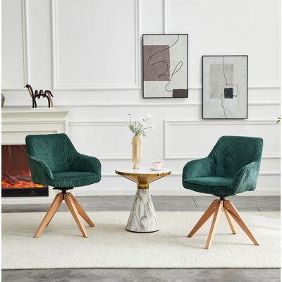 OKMYHOME Set 2 Sedie Girevoli In Velluto Con Braccioli OKMYHOME Set 2 Sedie Girevoli In Velluto Con Braccioli