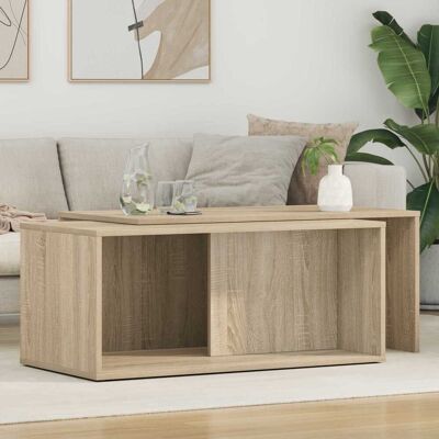VIDAXL Set Di Tavolini Da Caffè 2 Pcs Rovere Sonoma Legno VIDAXL Set Di Tavolini Da Caffè 2 Pcs Rovere Sonoma Legno