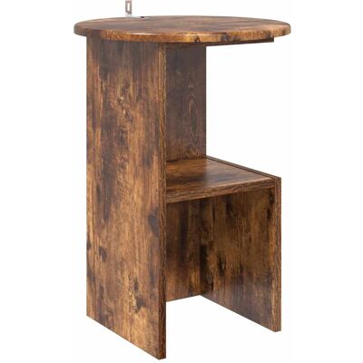 VIDAXL Tavolo Laterale Rovere Fumo Ø 39,5 X 55 Cm Legno Ingegnerizzato VIDAXL Tavolo Laterale Rovere Fumo Ø 39,5 X 55 Cm Legno Ingegnerizzato