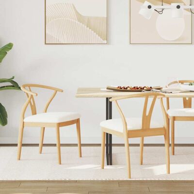 VIDAXL Sedia Da Pranzo 2 Pcs Naturale E Chiaro Legno Di Gomma VIDAXL Sedia Da Pranzo 2 Pcs Naturale E Chiaro Legno Di Gomma
