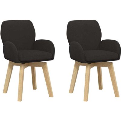 VIDAXL Sedie Da Pranzo Girevoli 2 Pz Bouclé Nero 54 X 58 X 87 Cm VIDAXL Sedie Da Pranzo Girevoli 2 Pz Bouclé Nero 54 X 58 X 87 Cm