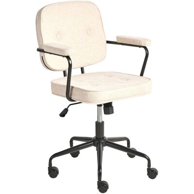 BELIANI Sedia Da Ufficio In Tessuto Beige Girevole Con Altezza Regolabile E Freno Di Sicurezza Pawnee BELIANI Sedia Da Ufficio In Tessuto Beige Girevole Con Altezza Regolabile E Freno Di Sicurezza Pawnee