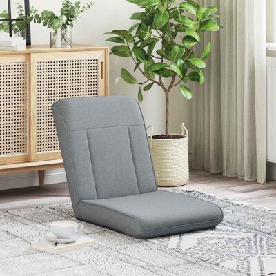 VIDAXL Sedia A Pavimento Regolabile Grigio Chiaro Tessuto VIDAXL Sedia A Pavimento Regolabile Grigio Chiaro Tessuto