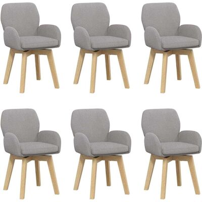 VIDAXL Sedie Da Pranzo Girevoli 6 Pz Bouclé Grigio Chiaro VIDAXL Sedie Da Pranzo Girevoli 6 Pz Bouclé Grigio Chiaro