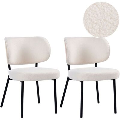 BELIANI Set Di 2 Sedie Da Pranzo In Ecopelle Con Gambe In Ferro Nero Bianco Sporco Wonder BELIANI Set Di 2 Sedie Da Pranzo In Ecopelle Con Gambe In Ferro Nero Bianco Sporco Wonder