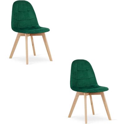 Sedia da pranzo in velluto Viking Choice BORA - set di 2, verde - Sedia da pranzo Sedia da pranzo in velluto Viking Choice BORA - set di 2, verde - Sedia da pranzo