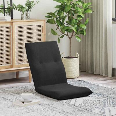 VIDAXL Sedia A Pavimento Regolabile Nero Velluto VIDAXL Sedia A Pavimento Regolabile Nero Velluto
