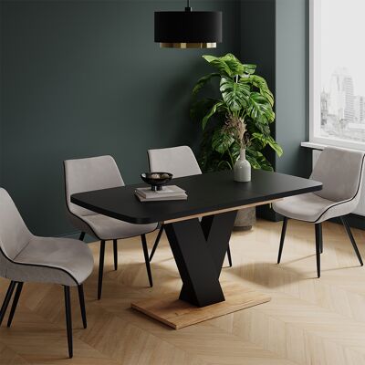 Vicco Tavolo Da Pranzo Allungabile Fenaro, Nero/rovere Dorato, 120-160 X 80 Cm Allungabile, Vicco Tavolo Da Pranzo Allungabile Fenaro, Nero/rovere Dorato, 120-160 X 80 Cm Allungabile,