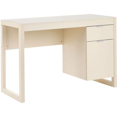 BELIANI Scrivania Da Ufficio In Stile Scandinavo Con Cassetti In Legno 110x50 Cm Beige Chiaro Johnson BELIANI Scrivania Da Ufficio In Stile Scandinavo Con Cassetti In Legno 110x50 Cm Beige Chiaro Johnson