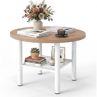 COSTWAY Tavolino Salotto Rotondo A 2 Livelli ⌀60 X 42 Cm (naturale) COSTWAY Tavolino Salotto Rotondo A 2 Livelli ⌀60 X 42 Cm (naturale)