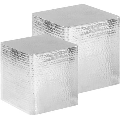 vidaXL 2x Tavolini da caffè Argento Alluminio - Coffee Tables vidaXL 2x Tavolini da caffè Argento Alluminio - Coffee Tables