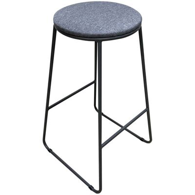 DIMO Sgabello Colby Seduta Rotonda In Tessuto Grigio Gambe Grigie DIMO Sgabello Colby Seduta Rotonda In Tessuto Grigio Gambe Grigie