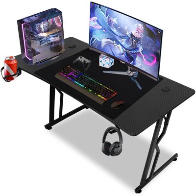 SWANEW Scrivania Da Gioco 120 X 60 Cm, Scrivania Da Gioco Con Tappetino Per Mouse, Tavolo Da Gioco Per Pc In Fibra Di Carbonio Con Gancio Per Cuffie, Modello Base SWANEW Scrivania Da Gioco 120 X 60 Cm, Scrivania Da Gioco Con Tappetino Per Mouse, Tavolo Da Gioco Per Pc In Fibra Di Carbonio Con Gancio Per Cuffie, Modello Base