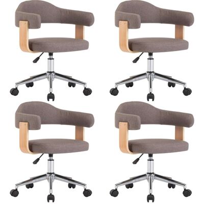 VIDAXL Sedie Da Pranzo Girevoli 4 Pz Grigio Talpa In Legno E Tessuto VIDAXL Sedie Da Pranzo Girevoli 4 Pz Grigio Talpa In Legno E Tessuto