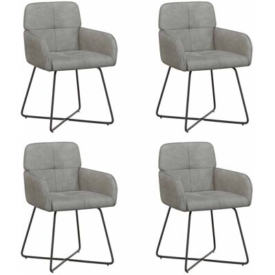 VIDAXL Sedie Da Pranzo 4 Pz Velluto Grigio Chiaro 59 X 56,5 X 86 Cm VIDAXL Sedie Da Pranzo 4 Pz Velluto Grigio Chiaro 59 X 56,5 X 86 Cm