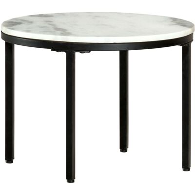 Tavolino in marmo bianco e nero vidaXL - Ø50 cm - Tavolino Tavolino in marmo bianco e nero vidaXL - Ø50 cm - Tavolino