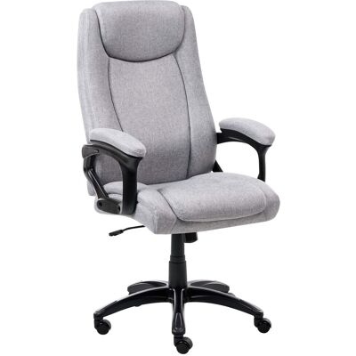 BELIANI Sedia Direzionale Da Ufficio Con Regolazione Dell'inclinazione Imbottitura Spessa Grigio Lino Graceful BELIANI Sedia Direzionale Da Ufficio Con Regolazione Dell'inclinazione Imbottitura Spessa Grigio Lino Graceful