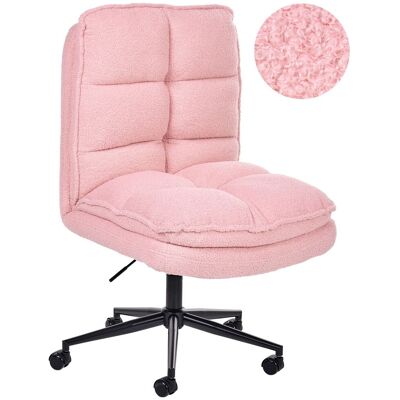 BELIANI Sedia Da Scrivania Per Ufficio Regolazione Del Sedile Reclinabile Imbottitura Spessa Boucle Rosa Addison BELIANI Sedia Da Scrivania Per Ufficio Regolazione Del Sedile Reclinabile Imbottitura Spessa Boucle Rosa Addison