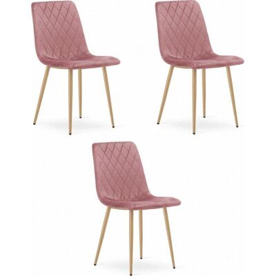 Viking Choice Modello TURIN Sedia da pranzo in velluto - Set da 2 Rosa - Sedia da pranzo Viking Choice Modello TURIN Sedia da pranzo in velluto - Set da 2 Rosa - Sedia da pranzo