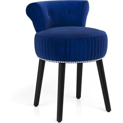 HELLOSHOP26 Sedia Da Toeletta Con Schienale Basso 48 X 46 X 66 Cm Seduta Ergonomica Design Elegante In Velluto Blu 200017768 HELLOSHOP26 Sedia Da Toeletta Con Schienale Basso 48 X 46 X 66 Cm Seduta Ergonomica Design Elegante In Velluto Blu 200017768