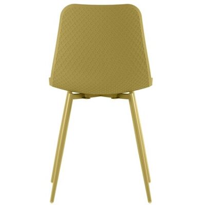 STONES Sedia Da Interni Cover In Polipropilene Con Struttura In Metallo Verniciato Color Senape - Design Moderno, Ergonomica, 50x58x85 Cm STONES Sedia Da Interni Cover In Polipropilene Con Struttura In Metallo Verniciato Color Senape - Design Moderno, Ergonomica, 50x58x85 Cm