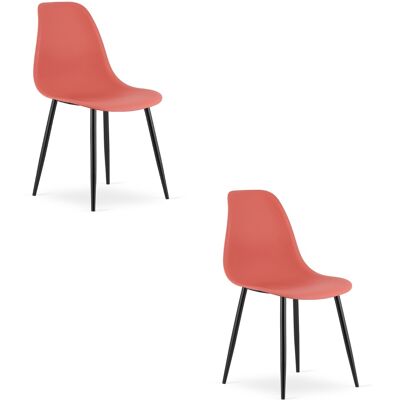 AKORD Sedia Wat Vermiglio / Gambe Nere X 2 AKORD Sedia Wat Vermiglio / Gambe Nere X 2