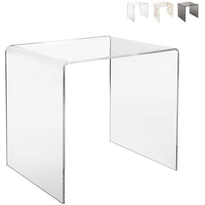 Multiplex Tavolino Da Salotto Moderno In Plexiglass Trasparente 50x40x50cm 80's Big - Trasparente Multiplex Tavolino Da Salotto Moderno In Plexiglass Trasparente 50x40x50cm 80's Big - Trasparente