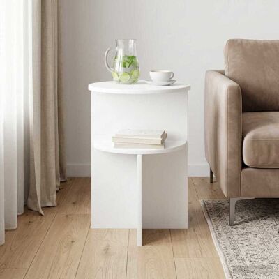 VIDAXL Tavolo Laterale Bianco Ø 39,5 X 55 Cm Legno Ingegnerizzato VIDAXL Tavolo Laterale Bianco Ø 39,5 X 55 Cm Legno Ingegnerizzato